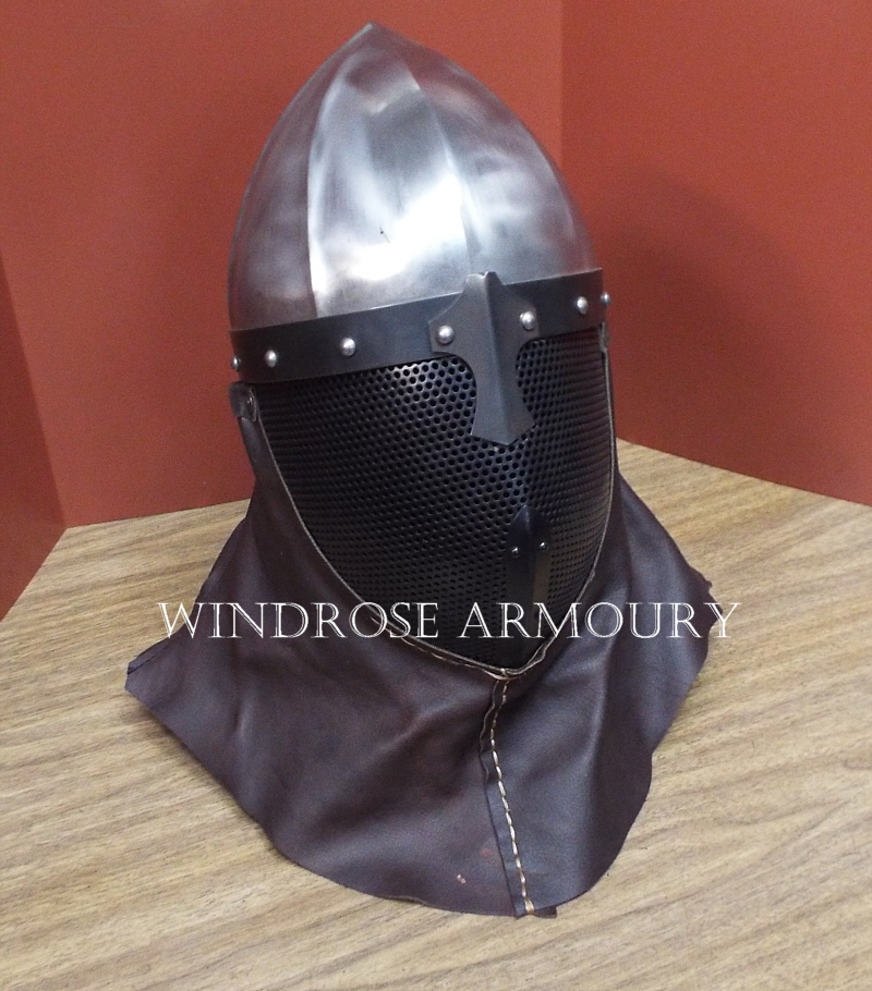 Fluted Conical Fencing Helmet, Mild Steel, Extra Small